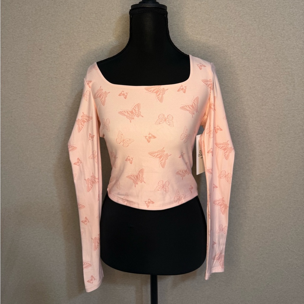 Kohl's Pink Butterfly Long Sleeve Tee